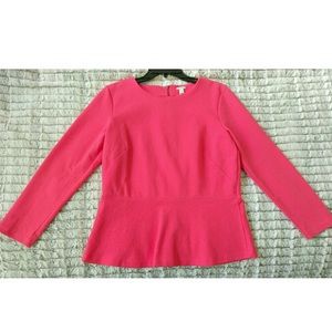 J. Crew pink peplum top